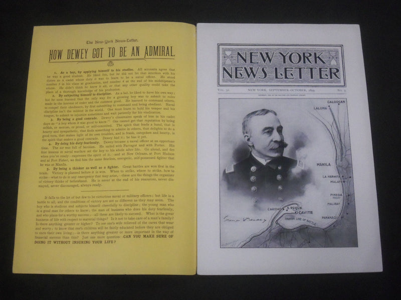 1889 SEPTEMBER/OCTOBER NEW YORK NEWS LETTER MAGAZINE - DEWEY NUMBER - ST 4443