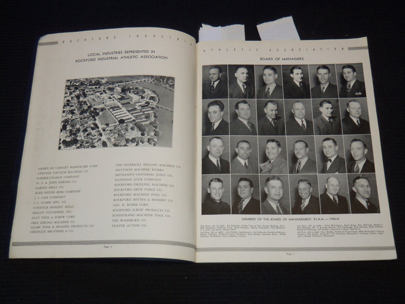 1941 ROCKFORD INDUSTRIAL ATHLETIC ASSOCIATION YEAR BOOK - J 7463
