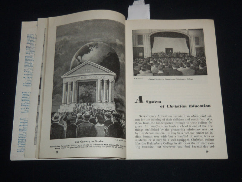 1942 SEVENTH-DAY ADVENTISTS BELIEF AND WORK SOFTCOVER BOOK - J 9294