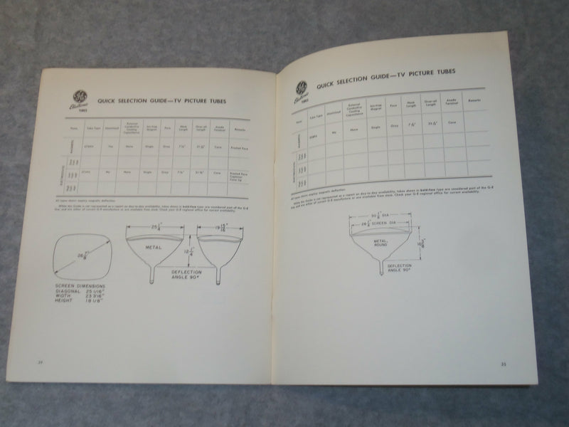 1955 SEPTEMBER 15 G.E. TELEVISION PICTURE TUBES GUIDE - J 6294