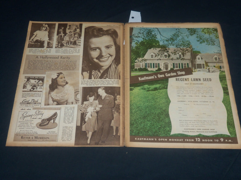 1945 APRIL 8 THE PITTSBURGH PRESS SUNDAY ROTO SECTION - JOYCE REYNOLDS - NP 4461
