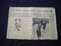 1935 JANUARY 23 PHILADELPHIA RECORD NEWSPAPER-HAUPTMANN PLACED AT SCENE- NP 6009