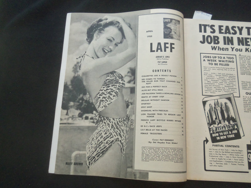 1950 APRIL LAFF MAGAZINE - PAT KENNEDY COVER - MARY BROWN INSIDE - J 7783