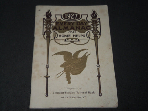 1927 EVERY DAY ALMANAC AND HOME HELPS - BRATTLEBORO, VERMONT - J 2804