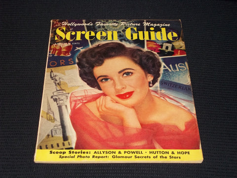 1950 AUGUST SCREEN GUIDE MAGAZINE - LIZ TAYLOR FRONT COVER - E 15185