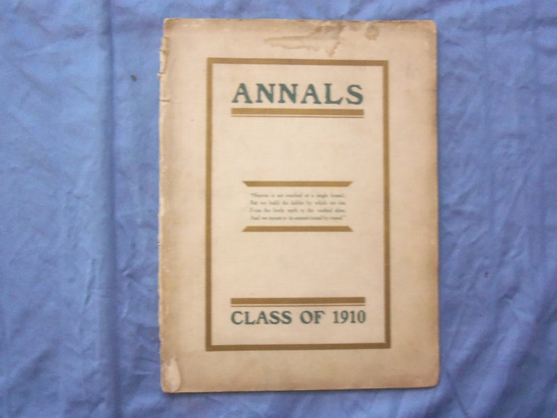 1910 ANNLS BURLINGTON HIGH SCHOOL YEARBOOK - BURLINGTON, NJ - YB 3388