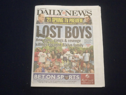 2021 MARCH 28 NEW YORK DAILY NEWS NEWSPAPER- GUNS, GANGS RAVAGED BROOKLYN FAMILY