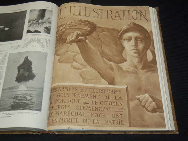 1918 L'ILLUSTRATION FRENCH MAGAZINE BOUND VOLUME SET OF 2 - LA GUERRE