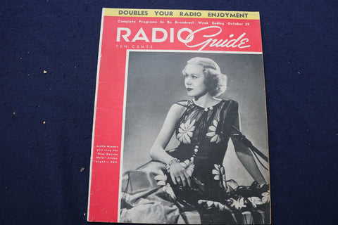 1938 OCTOBER 29 RADIO GUIDE MAGAZINE - LUCILLE MANNERS COVER - E 9219
