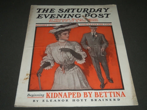 1905 SEPT 23 THE SATURDAY EVENING POST MAGAZINE - ILLUSTRATED COVER - SP 785