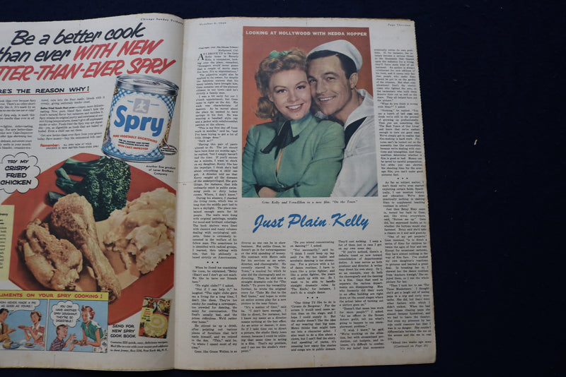 1949 OCTOBER 9 GRAFIC MAGAZINE - GENE KELLY ARTICLE AND PHOTO - E 23011