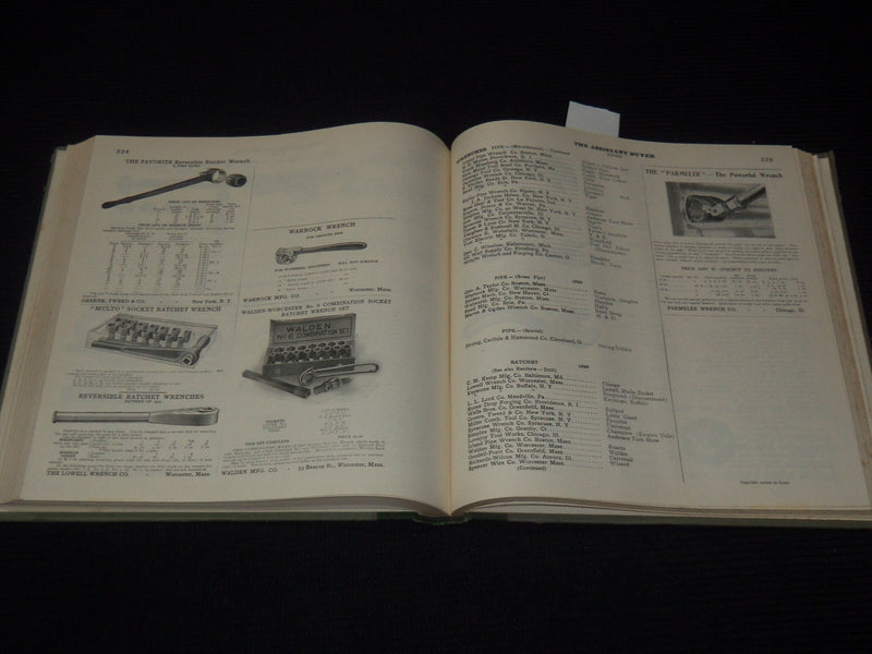 1912 THE ASSISTANT BUYER CATALOG - SULLIVAN SYSTEM INC. - TOOLS - KD 5403C