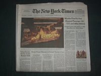 2020 JANUARY 10 NEW YORK TIMES - MISSLES FIRED BY IRAN DOWNED PASSENGER JET