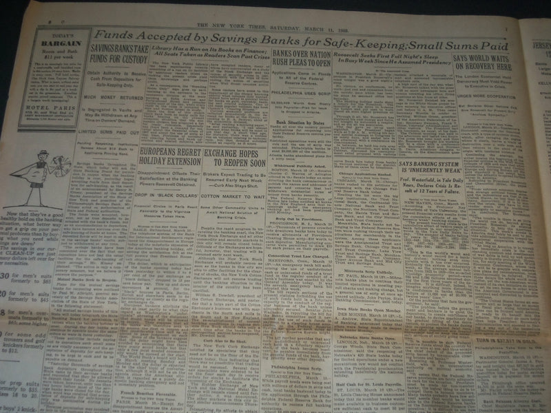 1933 MARCH 11 NEW YORK TIMES - SOUND BANKS TO BE ALLOWED TO OPEN - NP 3603