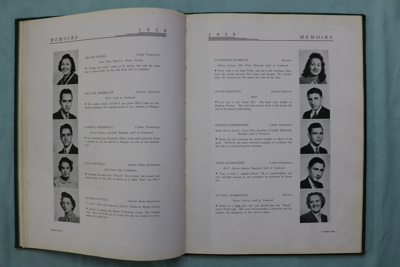 1939 MEMOIRS PEN ARGYL HIGH SCHOOL YEARBOOK - PEN ARGYL, PENNSYLVANIA - YB 3565
