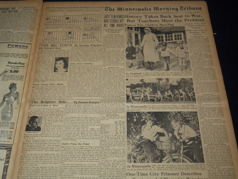 1939 SEPT 20 MINNEAPOLIS MORNING TRIBUNE NEWSPAPER - ALLIES SPURN PEACE- NT 9536