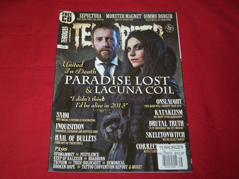 2013 HALLOWEEN TERRORIZER MAGAZINE ISSUE NO. 242 - PARADISE LOST -LACUNA- RC 311