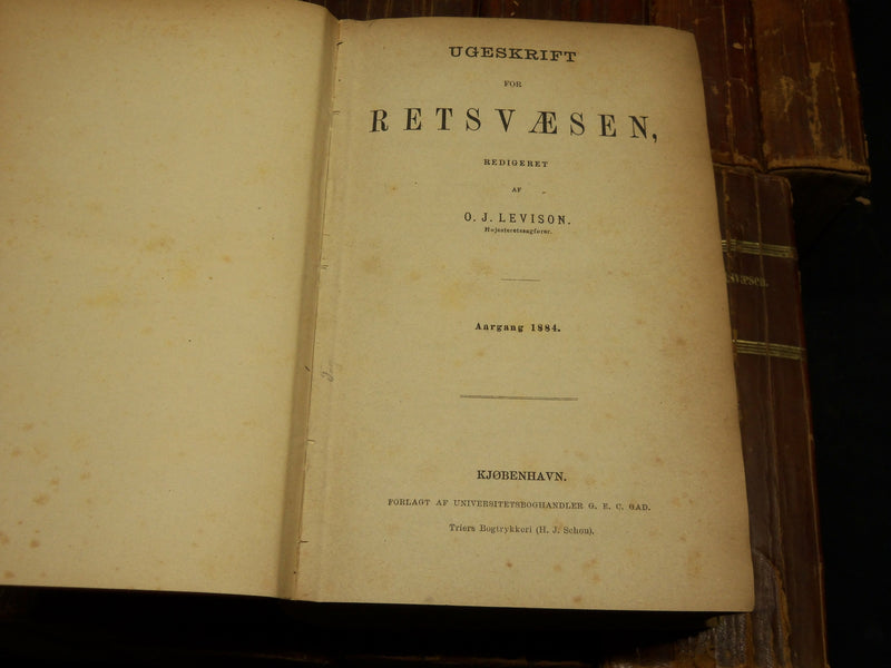 1876-1890 UGESKRIFT FOR RETSVAESEN DANISH BOUND VOLUMES LOT OF 16 - R 26