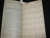 1877 THE BALTIMORE SUN ALMANAC - SOFTCOVER - A. S. ABELL & CO. - J 6865