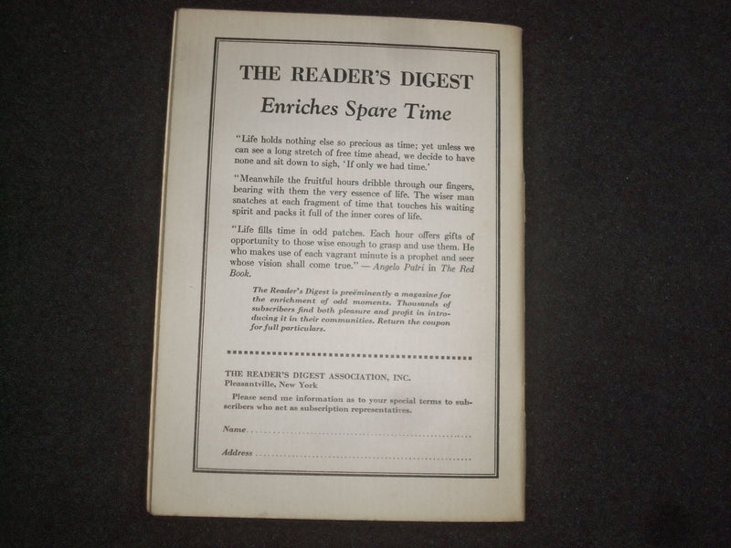 1929 FEBRUARY THE READER'S DIGEST SOFTCOVER BOOK- NUMBER 82- GREY COVERS- J 9924