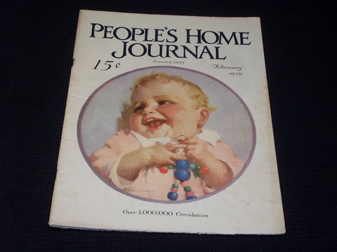 1929 FEBRUARY PEOPLE'S HOME JOURNAL MAGAZINE NICE FRONT COVER & FASHION - E 3762