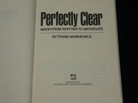 1973 PERFECTLY CLEAR HARDCOVER BOOK INSCRIBED BY FRANK MANKIEWICZ - D 442