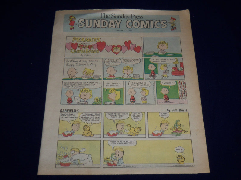 1983 FEBRUARY 13 THE SUNDAY PRESS COLOR COMICS - PEANUTS - GARFIELD - NP 1847M