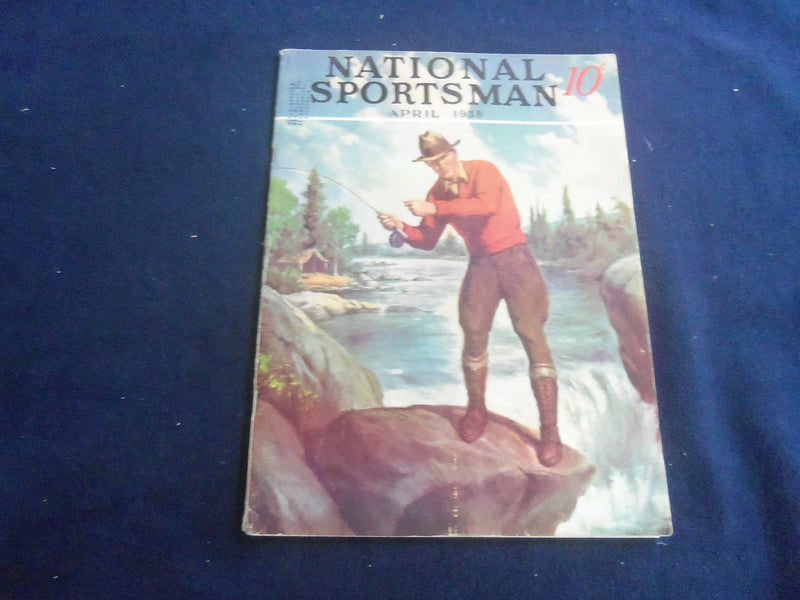 1938 APRIL NATIONAL SPORTSMAN MAGAZINE - NICE ILLUSTRATED COVER - SP 4712T