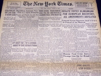 1948 MARCH 14 NEW YORK TIMES - 5.3 BILLION FOR EUROPEAN RECOVERY - NT 3364