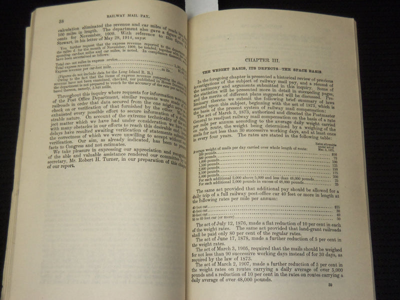1914 RAILWAY MAIL PAY REPORT - HOUSE OF REPRESENTATIVES - 63RD CONGRESS - K 645