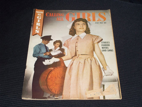 1947 JULY CALLING ALL GIRLS MAGAZINE - FASHION MOVIES FRONT COVER - E 15262