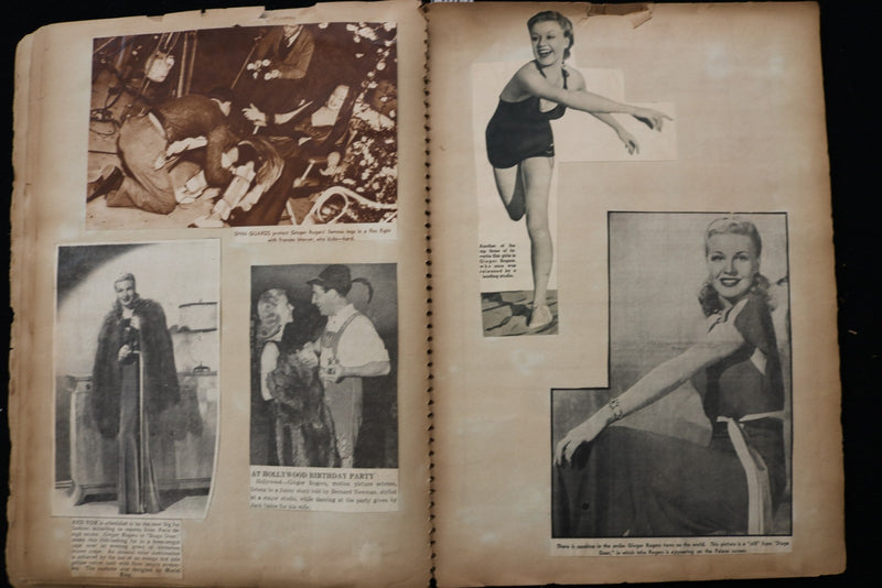 1930'S MOVIE STARS SCRAPBOOK - GINGER ROGERS - MYRNA LOY-DEANNA DURBIN - E 24887