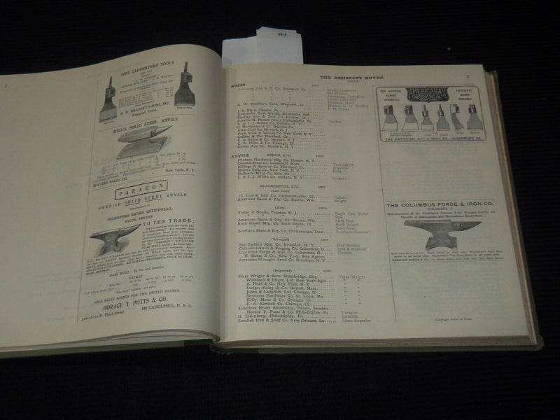 1912 THE ASSISTANT BUYER CATALOG - SULLIVAN SYSTEM INC. - TOOLS - KD 5403C