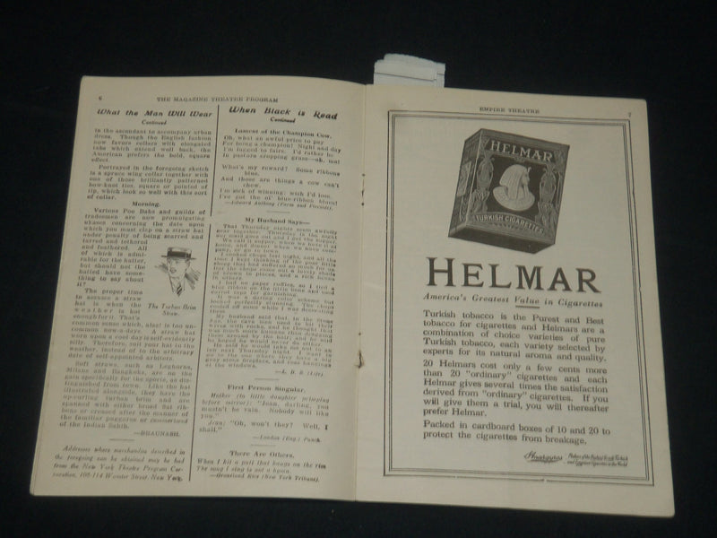 1923 ZANDER THE GREAT - THE EMPIRE THEATRE PROGRAM - ALICE BRADY - J 5682