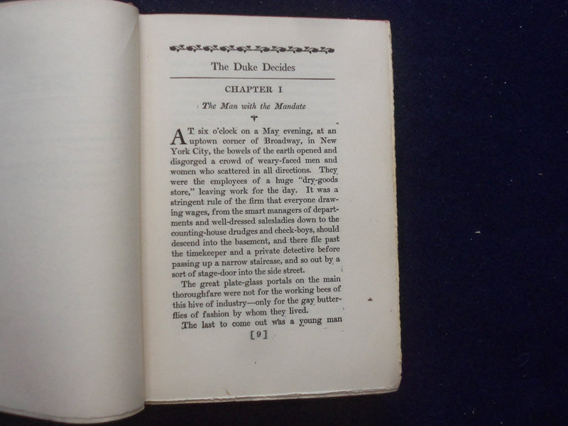 1903 THE DUKE DECIDES HARDCOVER BOOK BY HEADON HILL - KD 8370