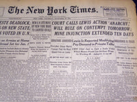 1946 NOVEMBER 28 NEW YORK TIMES - COURT CALLS LEWIS ACTION ANARCHY - NT 832