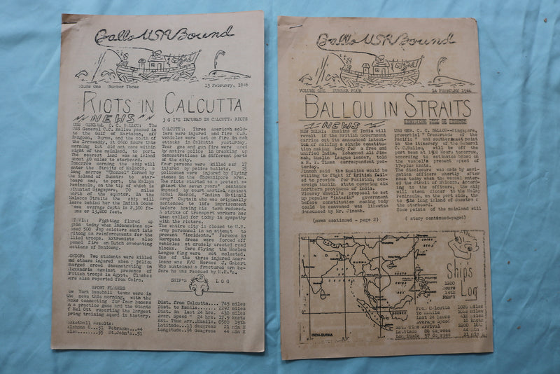 1946 BALLOU BOUND- TRANSPORT SHIP NEWSPAPER - LOT OF 26 - K 2519