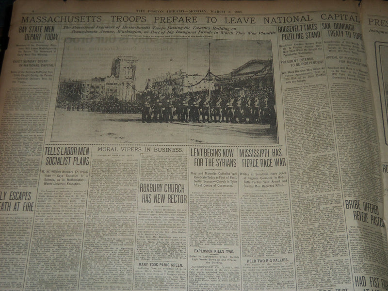 1905 MARCH 6 THE BOSTON HERALD - GREATEST CROWD WASHINGTON EVER HELD - BH 146