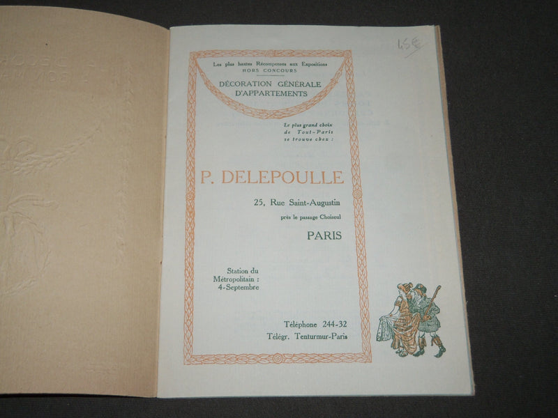 1910-1911 P. DELEPOULLE DECORATION A BON MARCHE FRENCH CATALOGUE - FR 729