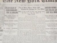 1920 NOVEMBER 27 NEW YORK TIMES - TOP OF MONT BLANC SLIDES OFF - NT 8459