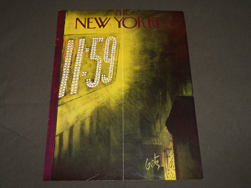 1955 JANUARY 1 NEW YORKER MAGAZINE FRONT COVER ONLY - GREAT ART FOR FRAMING