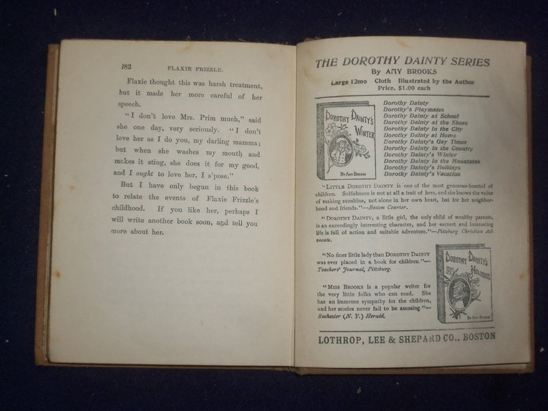 1904 FLAXIE FRIZZLE HARDCOVER BOOK BY SOPHIE MAY - KD 9073