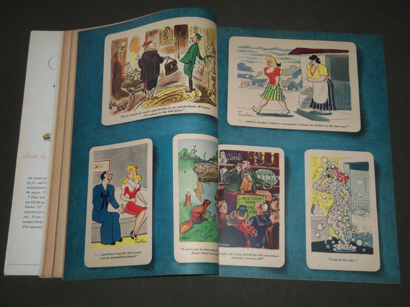 1945 JULY ESQUIRE MAGAZINE - VARGAS ILLUSTRATION - COVER AND ADS - ST 5067