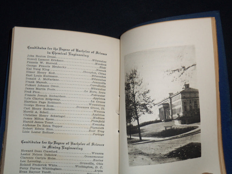 1927 WISCONSIN COMMENCEMENT WEEK BOOK - J 9021