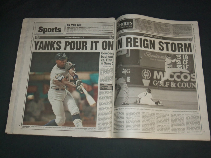 2003 OCTOBER 22 NEW YORK POST NEWSPAPER - YANKEES LEAD ALCS 2-1 - NP 4154