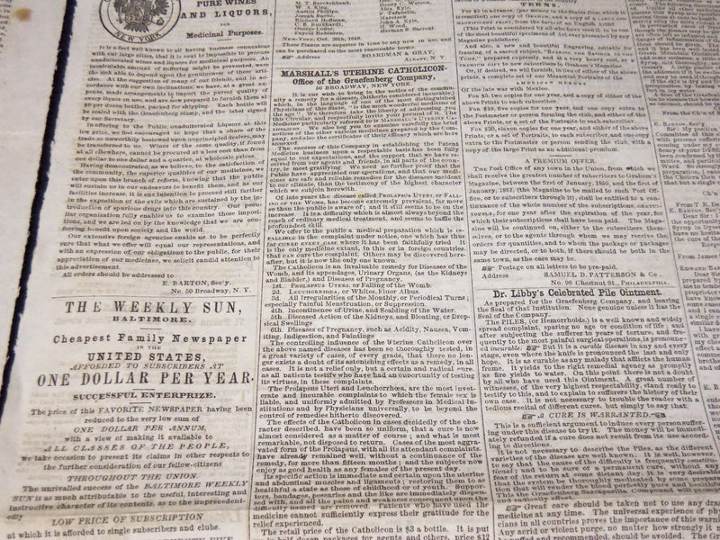 1849 NOVEMBER WESTERN WORLD NEWSPAPER - ASTOR PLACE RIOT - NP 3879N