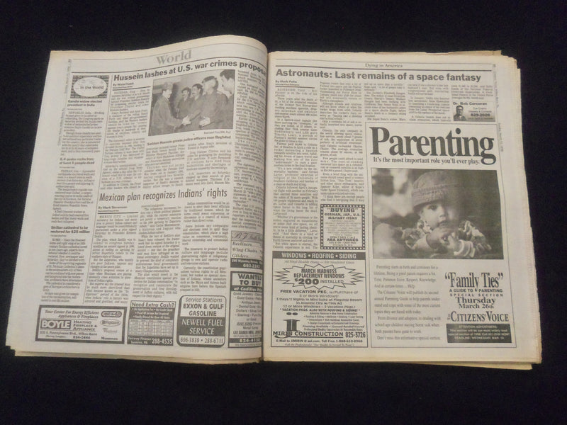 1998 MAR 15 THE SUNDAY VOICE NEWSPAPER -WILKES-BARRE, PA -SADDAM HUSSEIN-NP 6161