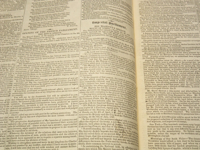 1827-1828 THE ALBION WEEKLY GAZETTE BOUND VOLUME NO. 6 - NEW YORK - R 89Y