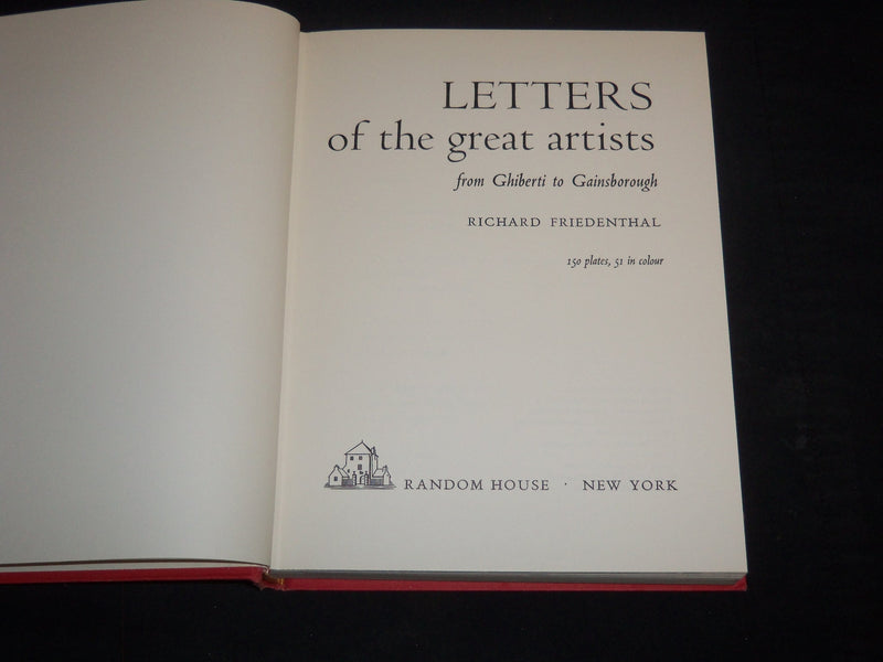 1963 LETTERS OF THE GREAT ARTISTS BOXED SET BY RICHARD FRIEDENTHAL - KD 5294D