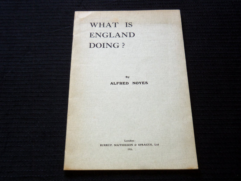 1916 WHAT IS ENGLAND DOING? SOFTCOVER BOOK BY ALFRED NOYES - J 7226